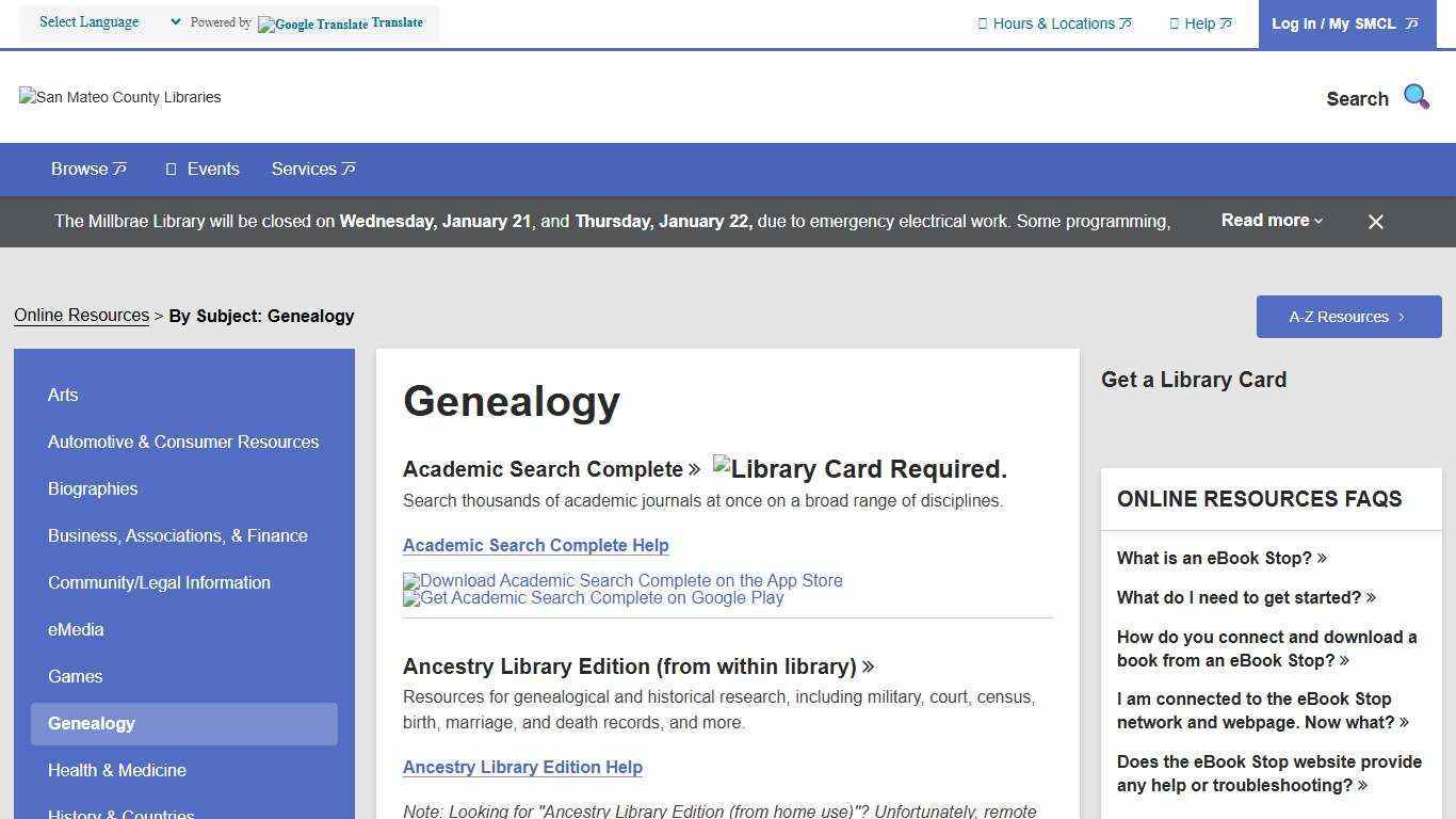 Genealogy | San Mateo County Libraries